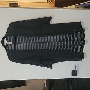 Bella D See through Stylish Thin Sweater Black Large